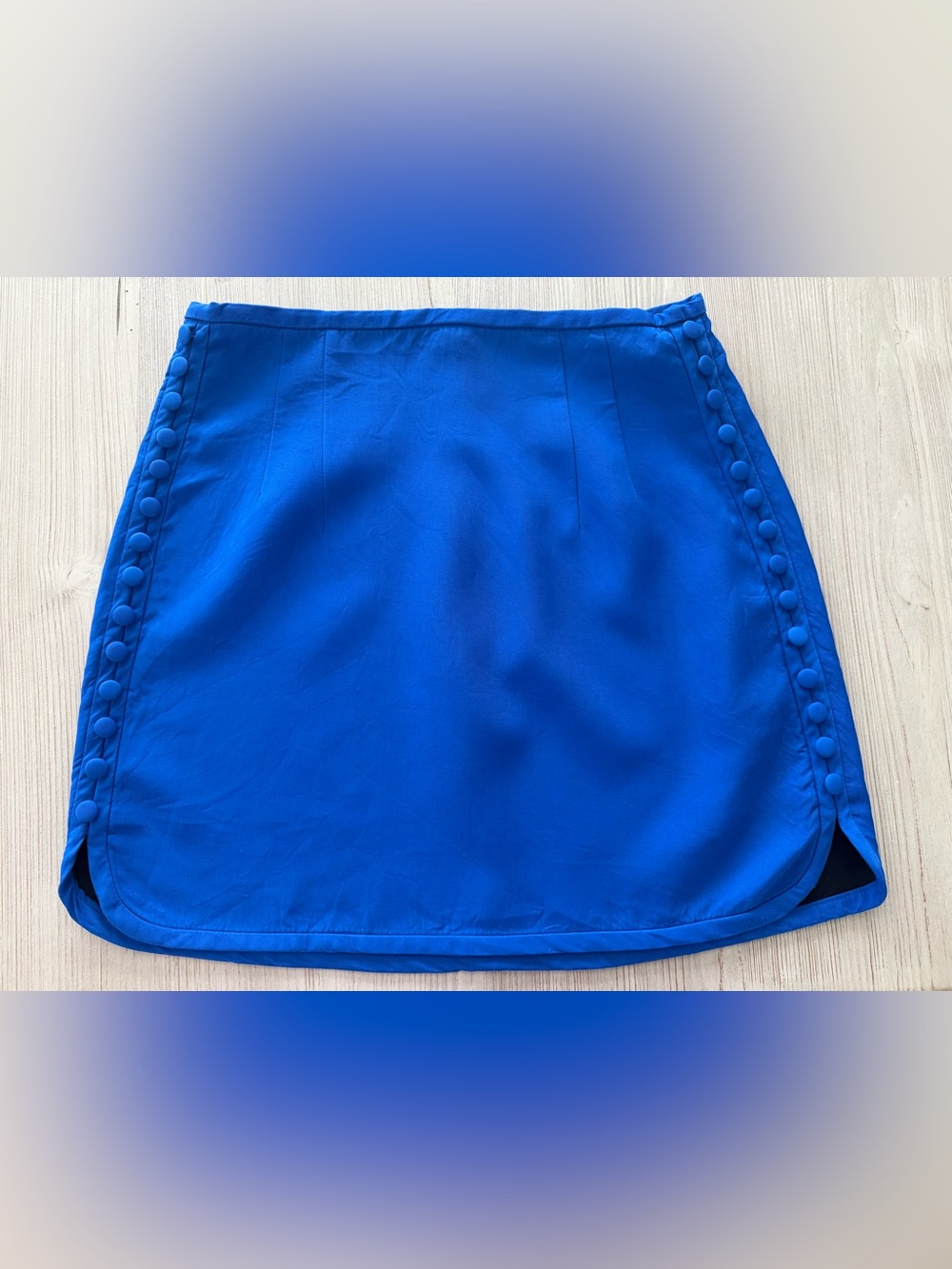 Zara Royal Blue Button-Trim Mini Skirt